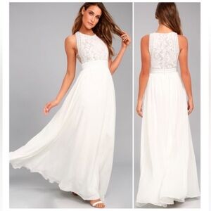 White Lace Maxi Dress size small
